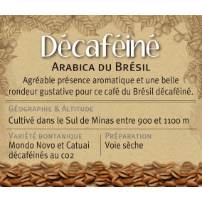 DECAFEINE, arabica du Brésil