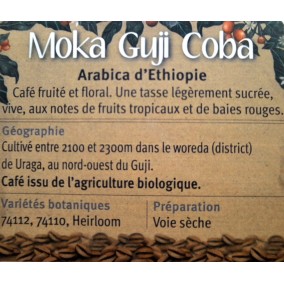 MOKA GUJI COBA Arabica d'Ethiopie