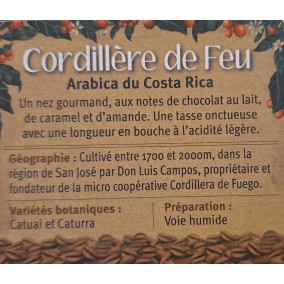 CORDILLERE DE FEU Arabica du Costa Rica