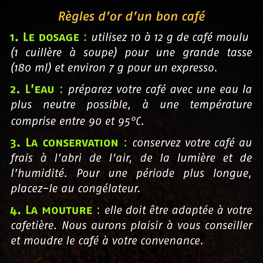 ReglesOr Règles d'or d'un bon café !